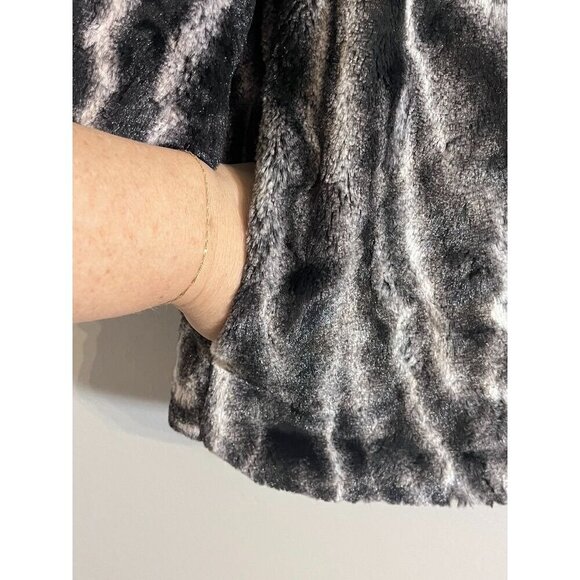 Alfred Dunner Jacket Women 18W Black Faux Fur Old Money Mob Wife Luxury Retro - Picture 8 of 12